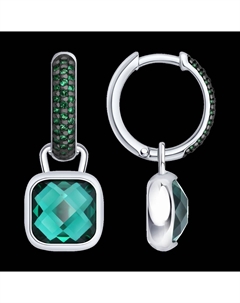 Серьги из серебра с кварцами и фианитами Sokolov