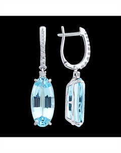 Серьги из белого золота с топазами и бриллиантами выращенными Sokolov