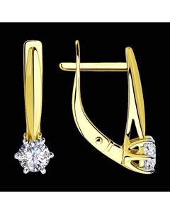 Серьги из желтого золота с фианитами Sokolov