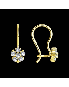 Серьги из желтого золота с фианитами Sokolov