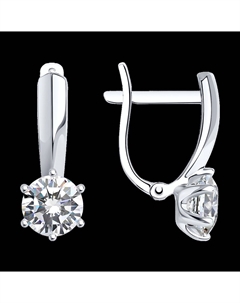 Серьги из белого золота с фианитами Sokolov