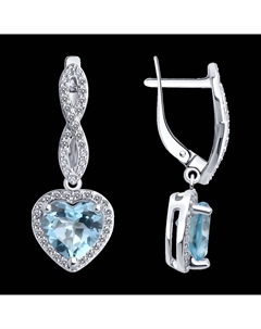 Серьги из белого золота с топазами и фианитами Sokolov