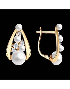 Серьги из золота с жемчугом и фианитами Sokolov
