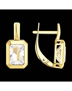 Серьги из желтого золота с горным хрусталем Sokolov