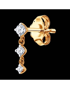 Серьга из золота с фианитами Sokolov