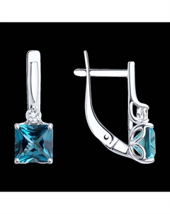 Серьги из белого золота с полудрагоценными вставками Sokolov