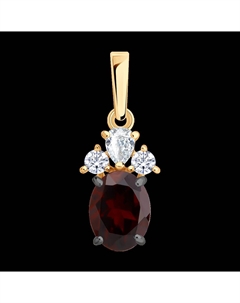 Подвеска из золочёного серебра с гранатом и фианитами Sokolov