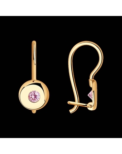 Серьги из золота с розовыми фианитами Sokolov