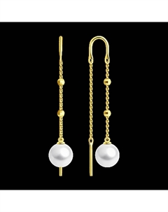 Серьги из желтого золота с жемчугом Sokolov