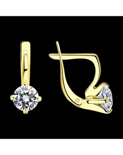 Серьги из желтого золота с фианитами Sokolov