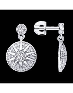 Серьги из серебра с фианитами Sokolov