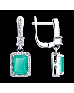 Серьги из серебра с фианитами Sokolov