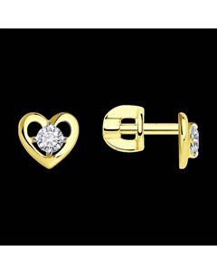 Серьги из желтого золота с фианитами Sokolov