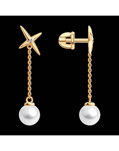 Серьги из золота с бриллиантами и жемчугом Sokolov