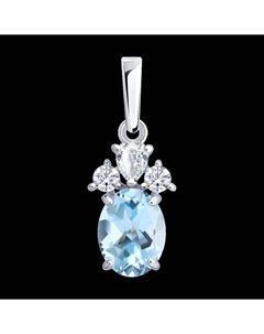 Подвеска из серебра с топазом и фианитами Sokolov