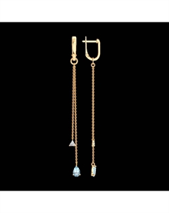 Серьги из золота с топазами и бриллиантами выращенными Sokolov