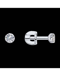 Серьги из белого золота с бриллиантами выращенными Sokolov