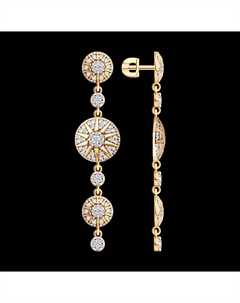 Серьги из золочёного серебра с фианитами Sokolov