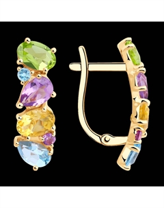 Серьги из золота с полудрагоценными вставками Sokolov