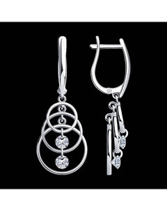 Серьги из серебра с фианитами Sokolov