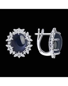 Серьги из белого золота с бриллиантами и сапфирами Sokolov
