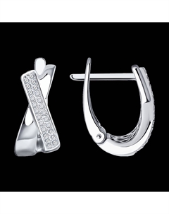 Серьги из белого золота с бриллиантами Sokolov