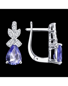 Серьги из белого золота с бриллиантами и танзанитами Sokolov