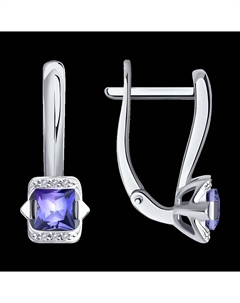 Серьги из белого золота с бриллиантами и танзанитами Sokolov