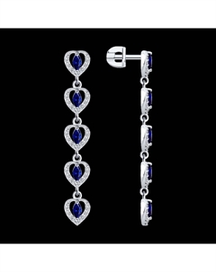 Серьги из белого золота с бриллиантами и сапфирами Sokolov