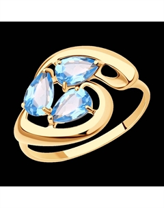 Кольцо из золота с голубыми топазами Sokolov