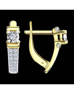 Серьги из комбинированного золота с бриллиантами Sokolov