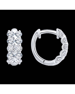 Серьги из белого золота с бриллиантами выращенными Sokolov