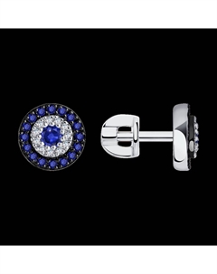 Серьги из белого золота с бриллиантами и сапфирами Sokolov