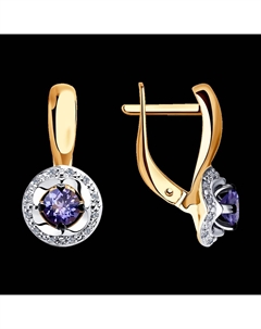 Серьги из комбинированного золота с бриллиантами и танзанитами Sokolov