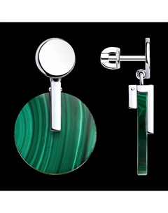 Серьги из серебра с малахитами Sokolov