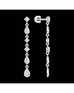 Серьги из белого золота с бриллиантами выращенными Sokolov