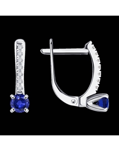 Серьги из белого золота с бриллиантами и сапфирами Sokolov