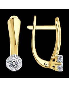 Серьги из желтого золота с бриллиантами Sokolov