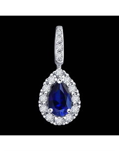 Подвеска из белого золота с бриллиантами и сапфиром Sokolov