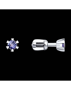 Серьги из белого золота с танзанитами Sokolov
