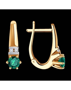 Серьги из золота с бриллиантами и изумрудами Sokolov