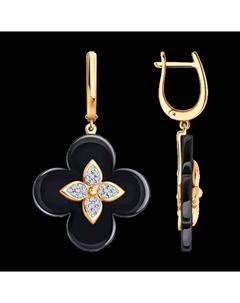 Серьги из золота с бриллиантами и керамическими вставками Sokolov