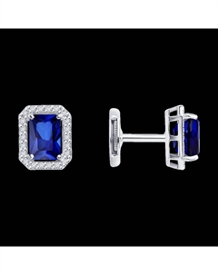 Серьги из белого золота с бриллиантами и сапфирами Sokolov