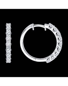 Серьги из белого золота с бриллиантами выращенными Sokolov