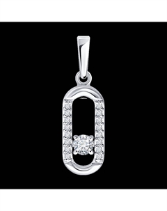 Подвеска из белого золота с бриллиантами выращенными Sokolov