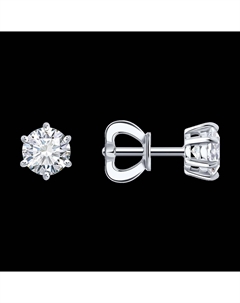 Серьги из белого золота с бриллиантами выращенными Sokolov