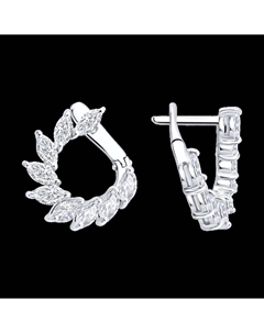 Серьги из белого золота с бриллиантами выращенными Sokolov
