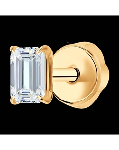 Серьга из золота с бриллиантом выращенным Sokolov