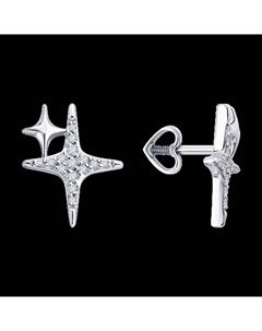 Серьги из белого золота с бриллиантами Sokolov