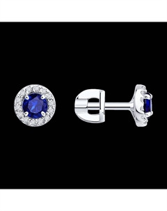 Серьги из белого золота с бриллиантами и сапфирами Sokolov
